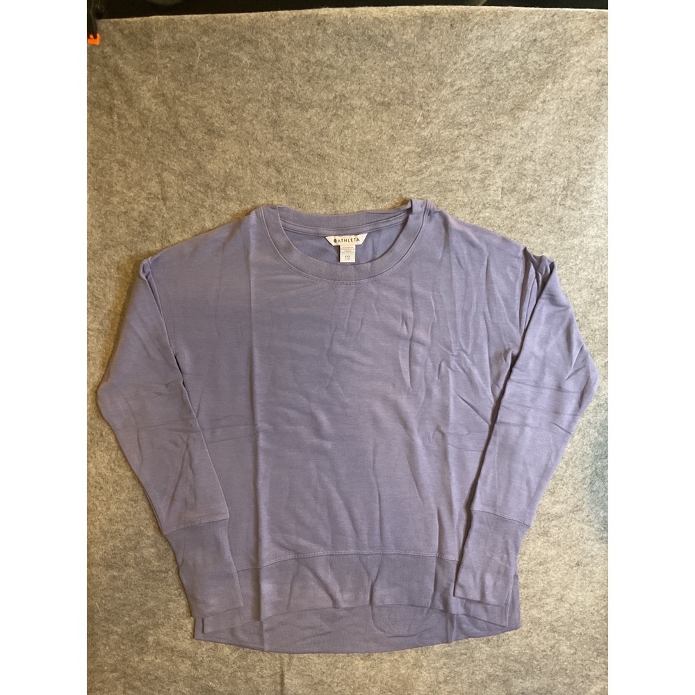 Athleta Coaster Luxe Sweatshirt Purple Crew Neck Pullover XXS